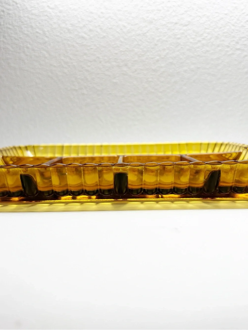 Vintage Ornate Amber Indiana Glass Relish Fruit Tray